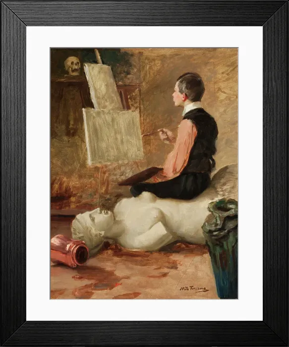 Framed Print : Nils Forsberg jr in the Paris studio, between c.1886 and c.1888. Creator: Nils Forsberg Framed Print : Nils Forsberg jr in the Paris studio, between c.1886 and c.1888. Creator: Nils Forsberg