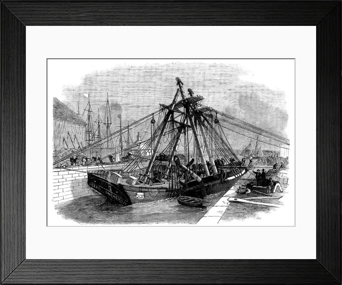 Framed Print : Accident at the Entry Lock of the East India Docks, Blackwall, 1858. Creator: Unknown Framed Print : Accident at the Entry Lock of the East India Docks, Blackwall, 1858. Creator: Unknown