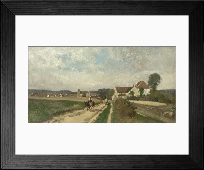 Framed Print : Landscape near Grez-sur-Loing, 1876. Creator: Oscar Torna