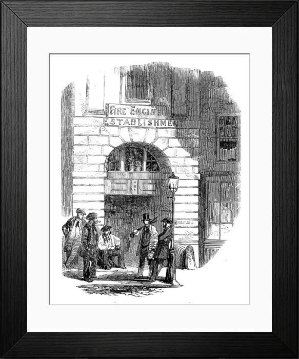 Framed Print : Chandos-street Fire-Engine Station, 1858. Creator: Unknown Framed Print : Chandos-street Fire-Engine Station, 1858. Creator: Unknown