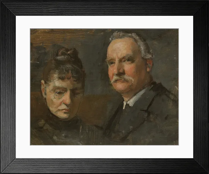 Framed Print : Unknown woman with unknown man, c19th century. Creator: Edvard Perseus Framed Print : Unknown woman with unknown man, c19th century. Creator: Edvard Perseus