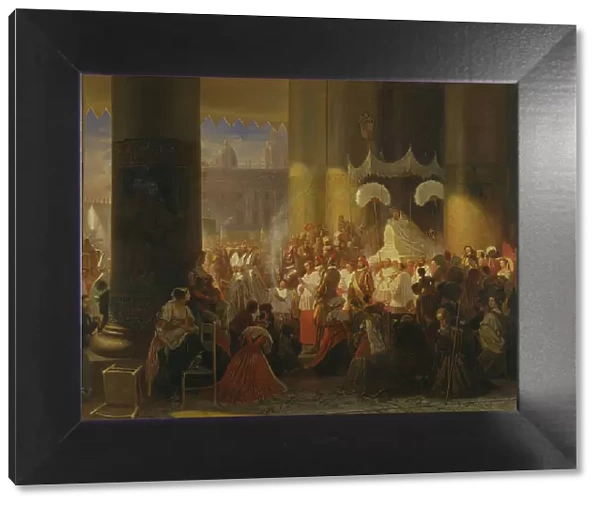 Procession at the Feast of Corpus Christi in Rome, 1847. Creator: Egron Sellif Lundgren