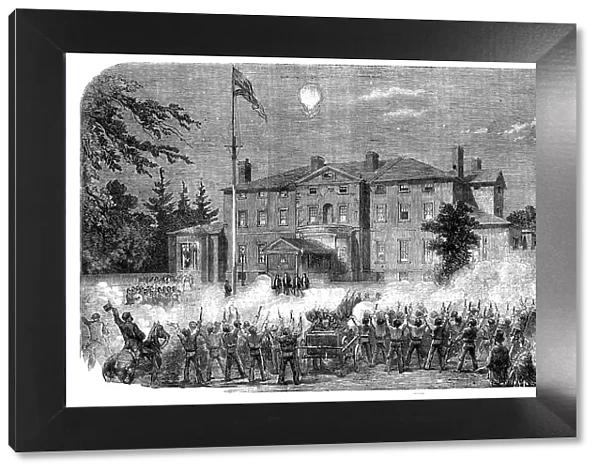 Torchlight Demonstration of Firemen at Fredericton, New Brunswick, 1858. Creator: Unknown