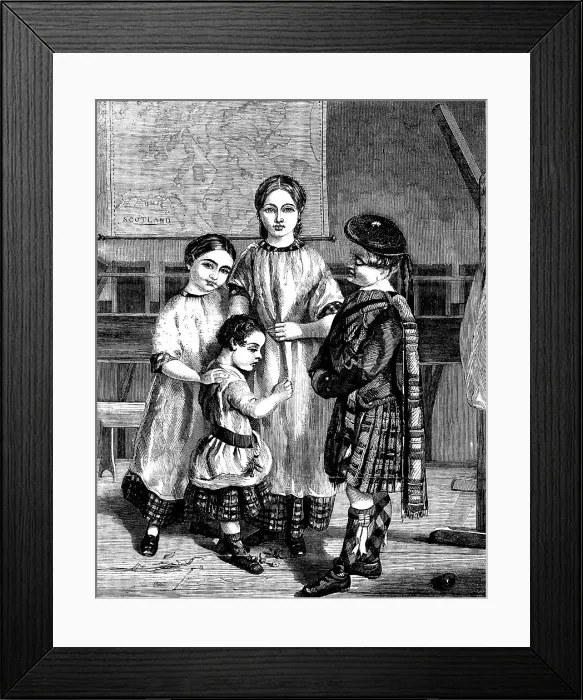 Framed Print : Group of Children in the Royal Caledonian Asylum - from a painting by Mr. Wighton, 1858. Creator: Unknown Framed Print : Group of Children in the Royal Caledonian Asylum - from a painting by Mr. Wighton, 1858. Creator: Unknown