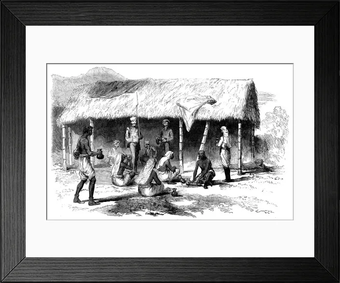 Framed Print : The 70th Bengal Native Infantry messing, 1858. Creator: Unknown Framed Print : The 70th Bengal Native Infantry messing, 1858. Creator: Unknown