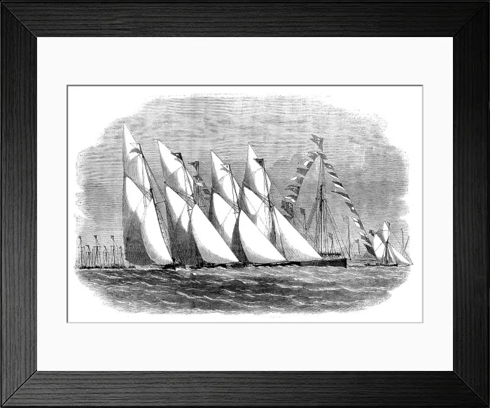 Framed Print : Paglesham Regatta - Start of the First-Class Oyster-Smacks, 1858. Creator: Unknown Framed Print : Paglesham Regatta - Start of the First-Class Oyster-Smacks, 1858. Creator: Unknown