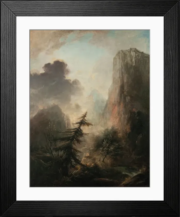 Framed Print : Romantic Landscape with Spruce, from 1768 until 1780. Creator: Elias Martin