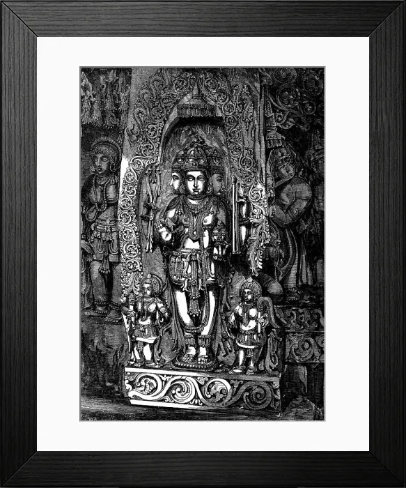 Framed Print : Indian Deities - Trimurti; the Hindoo Triad or Trinity, 1858. Creator: Harvey Orrin Smith