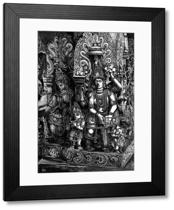 Framed Print : Indian Deities - Suraswati, the Hindoo Goddess of Learning, Music and Poetry, 1858. Creator: W. B Framed Print : Indian Deities - Suraswati, the Hindoo Goddess of Learning, Music and Poetry, 1858. Creator: W. B