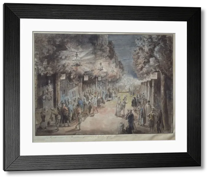 Framed Print : Tournament at Drottningholm's park in 1785. Creator: Elias Martin Framed Print : Tournament at Drottningholm's park in 1785. Creator: Elias Martin