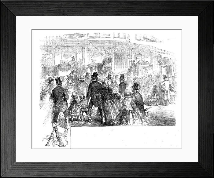 Framed Print : A Day at London Bridge Station, 1858. Creator: Unknown Framed Print : A Day at London Bridge Station, 1858. Creator: Unknown