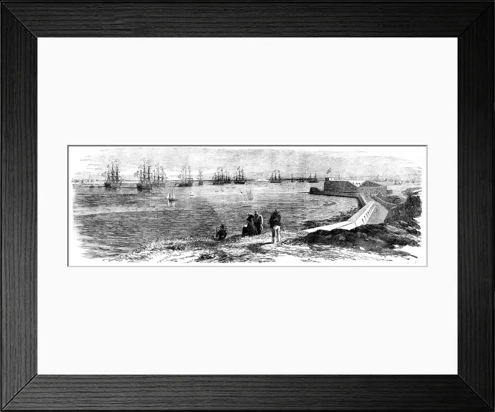 Framed Print : Cherbourg Roads: Mooring-ground for Men-of-War, 1858. Creator: Unknown Framed Print : Cherbourg Roads: Mooring-ground for Men-of-War, 1858. Creator: Unknown