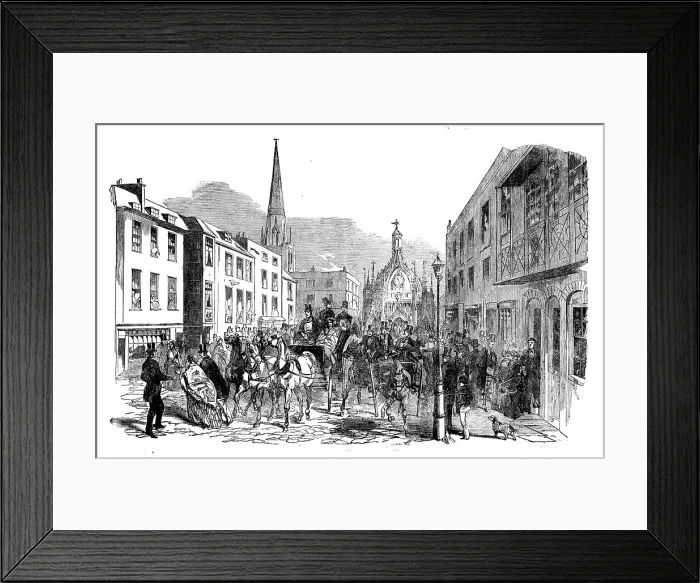 Framed Print : The Road to Goodwood - Chichester Cross, 1858. Creator: Unknown Framed Print : The Road to Goodwood - Chichester Cross, 1858. Creator: Unknown