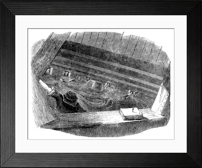 Framed Print : Laying the Atlantic Telegraph Cable - Displacement of the Cable on Board the Agamemnon, 1858. Creator: Unknown. Laying the Atlantic Telegraph Cable - Displacement of the Cable on Board the Agamemnon, 1858. Creator: Unknown Framed Print : Laying the Atlantic Telegraph Cable - Displacement of the Cable on Board the Agamemnon, 1858. Creator: Unknown. Laying the Atlantic Telegraph Cable - Displacement of the Cable on Board the Agamemnon, 1858. Creator: Unknown