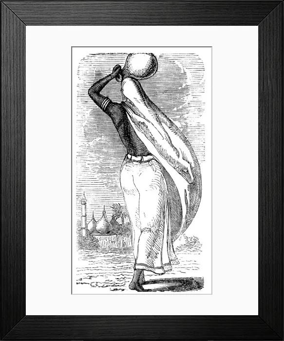 Framed Print : Sketches of Native Life in India - Native Woman, Upper India, 1858. Creator: Unknown Framed Print : Sketches of Native Life in India - Native Woman, Upper India, 1858. Creator: Unknown