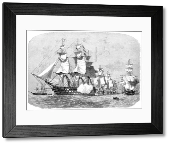Framed Print : Terrible; Valorous; Royal Albert, 131, Flag of Vice-Admiral Lyons... 1858. Creator: Unknown Framed Print : Terrible; Valorous; Royal Albert, 131, Flag of Vice-Admiral Lyons... 1858. Creator: Unknown