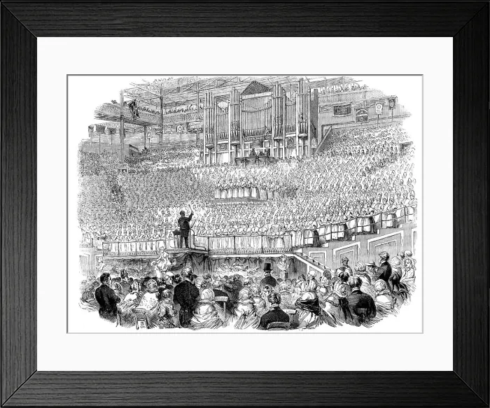 Framed Print : Meeting of Charity Schoolchildren at the Crystal Palace, 1858. Creator: Unknown Framed Print : Meeting of Charity Schoolchildren at the Crystal Palace, 1858. Creator: Unknown