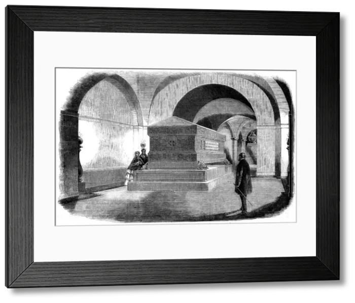 Framed Print : The Wellington Tomb in the Crypt of St. Paul's Cathedral, 1858. Creator: Unknown Framed Print : The Wellington Tomb in the Crypt of St. Paul's Cathedral, 1858. Creator: Unknown