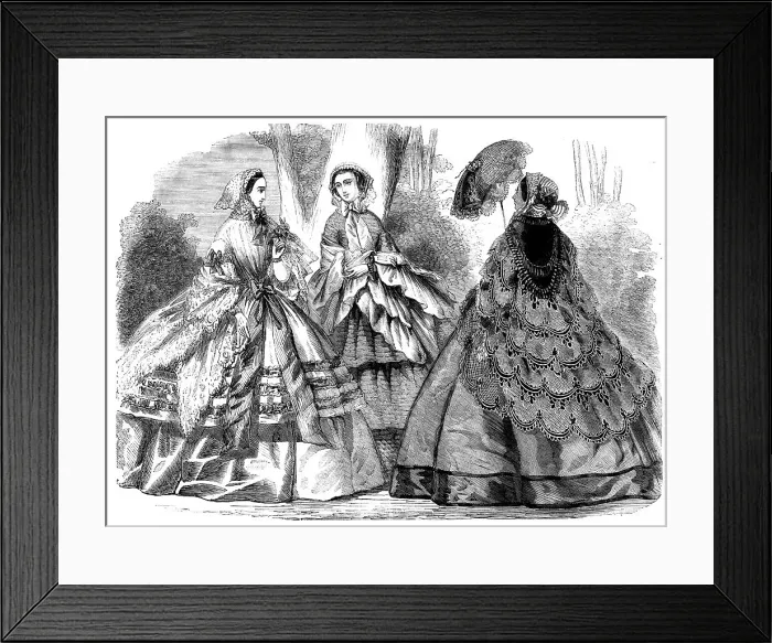 Framed Print : Fashions for September, 1858. Creator: Unknown Framed Print : Fashions for September, 1858. Creator: Unknown