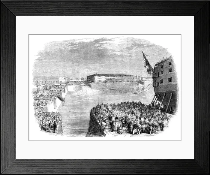 Framed Print : Filling the Napoleon Dock, Cherbourg, 1858. Creator: Smyth Framed Print : Filling the Napoleon Dock, Cherbourg, 1858. Creator: Smyth