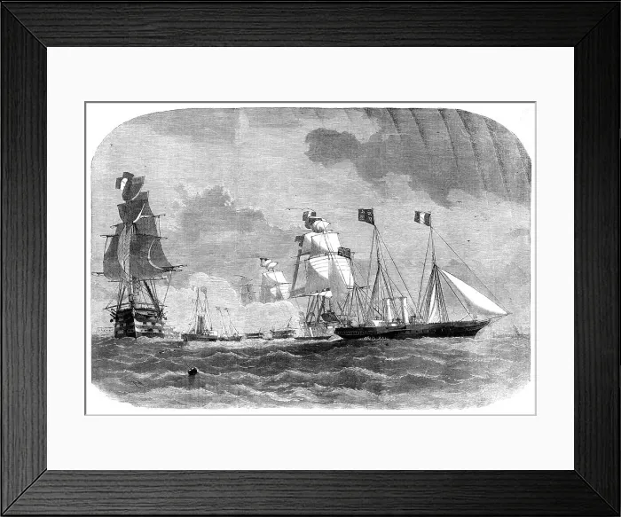 Framed Print : Her Majesty leaving Cherbourg, 1858. Creator: Smyth Framed Print : Her Majesty leaving Cherbourg, 1858. Creator: Smyth