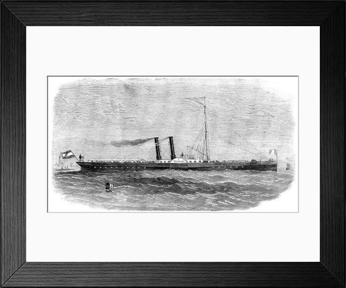 Framed Print : The Telegraaf Iron Steam-boat, recently built by Messrs. Fob, Smit, Jun. and Co... 1858. Creator: Unknown. The Telegraaf Iron Steam-boat, recently built by Messrs. Fob, Smit, Jun. and Co... 1858. Creator: Unknown Framed Print : The Telegraaf Iron Steam-boat, recently built by Messrs. Fob, Smit, Jun. and Co... 1858. Creator: Unknown. The Telegraaf Iron Steam-boat, recently built by Messrs. Fob, Smit, Jun. and Co... 1858. Creator: Unknown