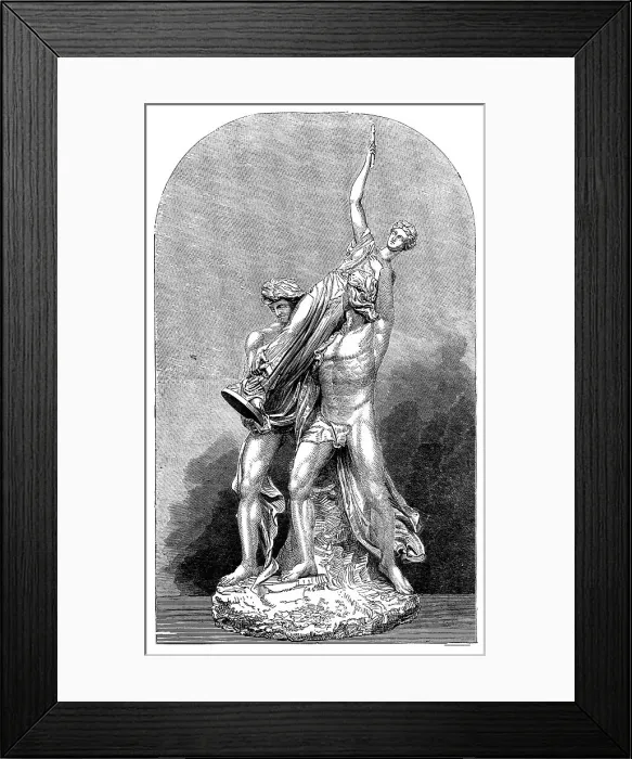 Framed Print : Prize Sculpture by Mr. Adams - Orestes and Pylades carrying away the Statue of Diana... 1858. Creator: Unknown. Prize Sculpture by Mr. Adams - Orestes and Pylades carrying away the Statue of Diana... 1858. Creator: Unknown Framed Print : Prize Sculpture by Mr. Adams - Orestes and Pylades carrying away the Statue of Diana... 1858. Creator: Unknown. Prize Sculpture by Mr. Adams - Orestes and Pylades carrying away the Statue of Diana... 1858. Creator: Unknown