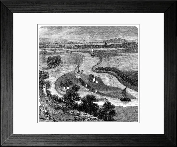 Framed Print : A New Channel at Upton-on-Severn, opened August 10, 1858. Creator: Unknown Framed Print : A New Channel at Upton-on-Severn, opened August 10, 1858. Creator: Unknown