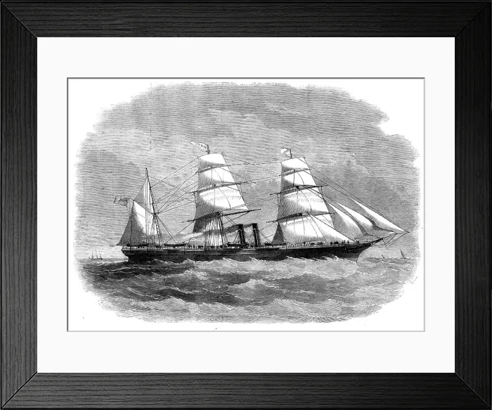 Framed Print : The North German Lloyd's New Steam-ship Hudson, 1858. Creator: Unknown. The North German Lloyd's New Steam-ship Hudson, 1858. Creator: Unknown Framed Print : The North German Lloyd's New Steam-ship Hudson, 1858. Creator: Unknown. The North German Lloyd's New Steam-ship Hudson, 1858. Creator: Unknown
