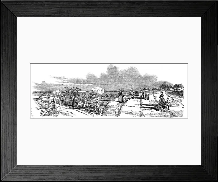 Framed Print : Harvest Operations - Gleaning, 1858. Creator: Unknown Framed Print : Harvest Operations - Gleaning, 1858. Creator: Unknown