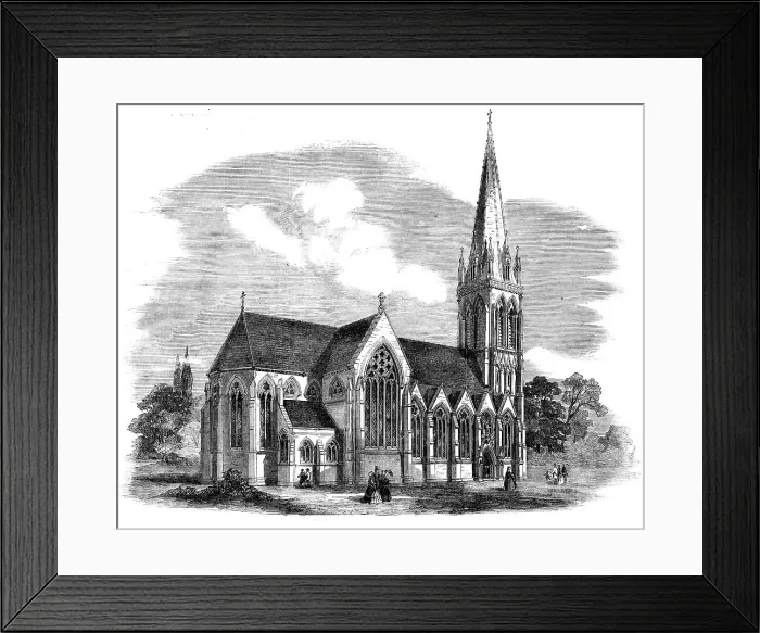 Framed Print : New Church of St. Mary, Stoke Newington, 1858. Creator: Unknown Framed Print : New Church of St. Mary, Stoke Newington, 1858. Creator: Unknown