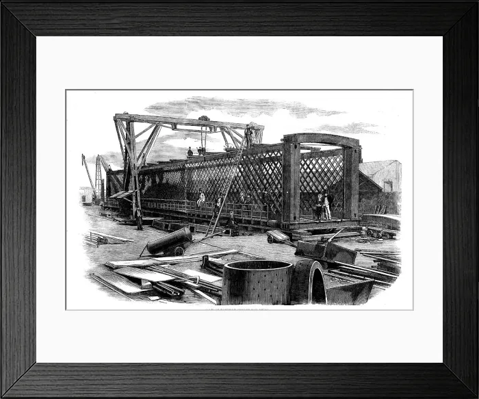Framed Print : Span of Railway Bridge for India, 1858. Creator: Unknown Framed Print : Span of Railway Bridge for India, 1858. Creator: Unknown
