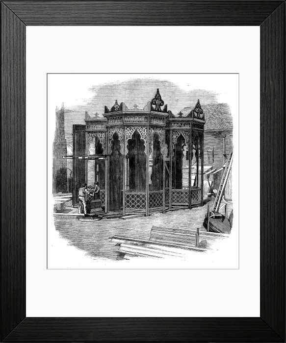 Framed Print : Railway Bridge for India: the Pier Frames, 1858. Creator: Unknown Framed Print : Railway Bridge for India: the Pier Frames, 1858. Creator: Unknown