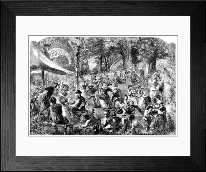Framed Print : Harvest Home - drawn by Godwin, 1858. Creator: Unknown Framed Print : Harvest Home - drawn by Godwin, 1858. Creator: Unknown