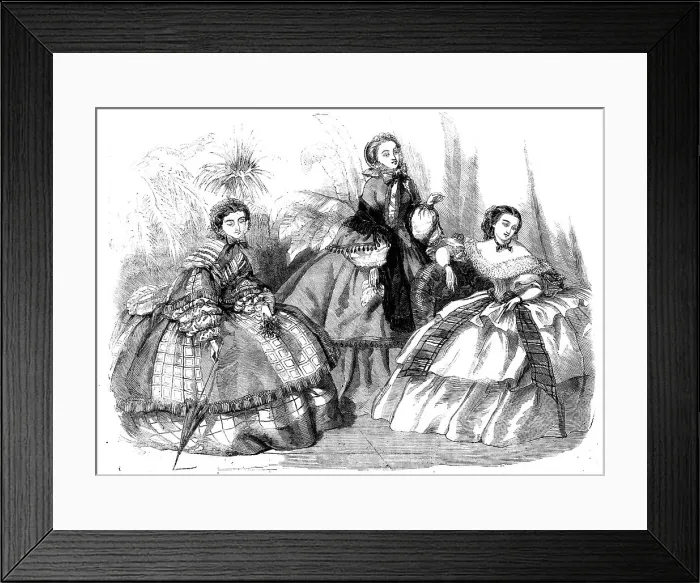 Framed Print : Fashions for October, 1858. Creator: Unknown Framed Print : Fashions for October, 1858. Creator: Unknown