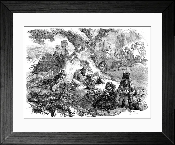 Framed Print : Hop-pickers Resting - drawn by Phiz, 1858. Creator: Hablot Knight Browne Framed Print : Hop-pickers Resting - drawn by Phiz, 1858. Creator: Hablot Knight Browne