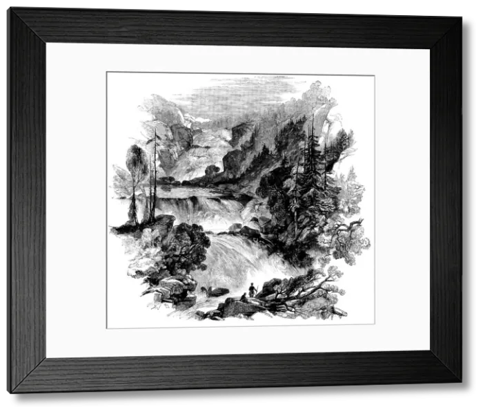 Framed Print : The Canadian Red River Exploring Expedition - Great Falls on Little Dog River... 1858. Creator: Unknown Framed Print : The Canadian Red River Exploring Expedition - Great Falls on Little Dog River... 1858. Creator: Unknown