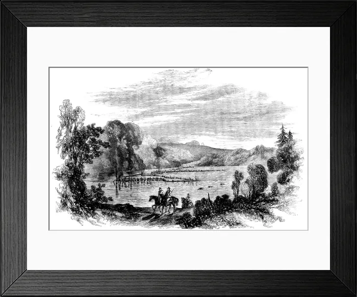 Framed Print : The Canadian Red River Exploring Expedition - Ford of the Roseau River, and Indian Fish Weir, 1858. Creator: Unknown Framed Print : The Canadian Red River Exploring Expedition - Ford of the Roseau River, and Indian Fish Weir, 1858. Creator: Unknown