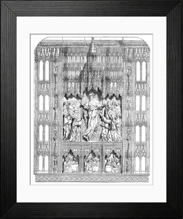 Framed Print : The Reredos in the Cloister of Sherborne Minster, 1858. Creator: Unknown Framed Print : The Reredos in the Cloister of Sherborne Minster, 1858. Creator: Unknown
