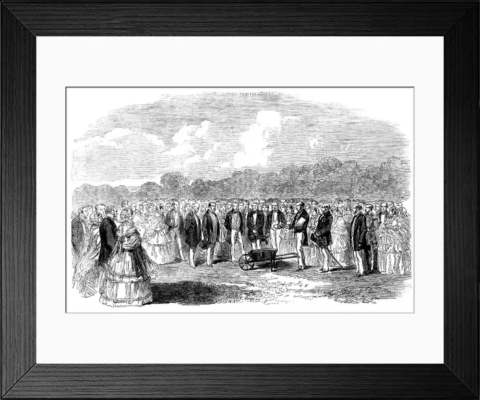 Framed Print : Turning the First Turf of the Ceylon Railway, 1858. Creator: Unknown Framed Print : Turning the First Turf of the Ceylon Railway, 1858. Creator: Unknown