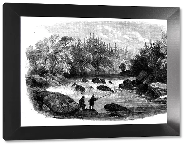 Sporting Scenes in Canada - Escoumains River: a Salmon Pool, 1858. Creator: Unknown