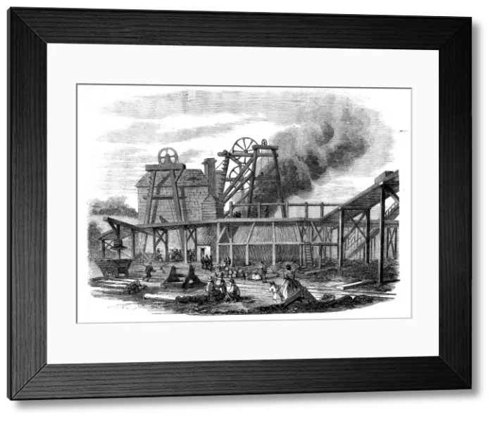 Framed Print : The Page Bank Colliery-pit on Fire, 1858. Creator: Unknown Framed Print : The Page Bank Colliery-pit on Fire, 1858. Creator: Unknown