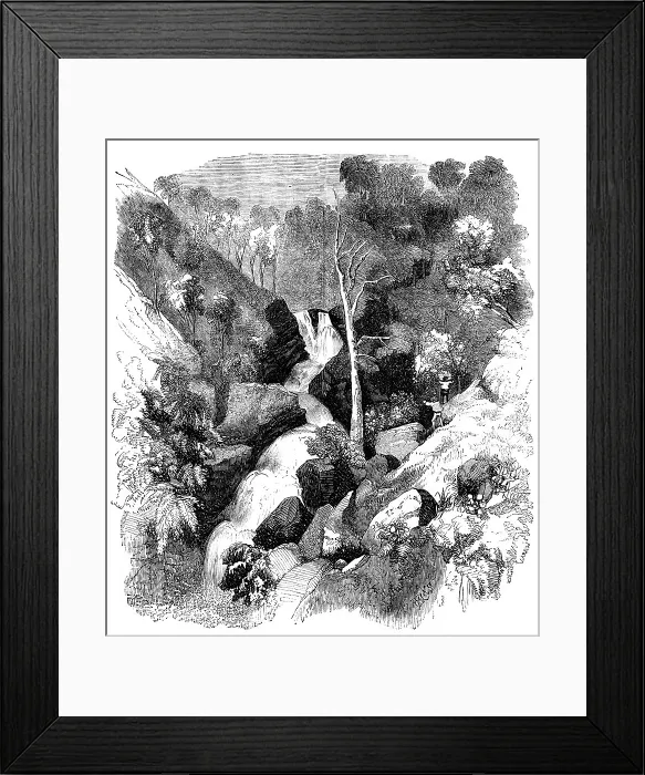 Framed Print : Bunyarrambite Waterfalls, near Melbourne, 1858. Creator: Unknown Framed Print : Bunyarrambite Waterfalls, near Melbourne, 1858. Creator: Unknown