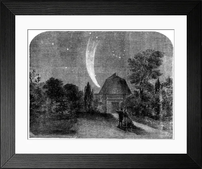 Framed Print : Donati's Comet, as seen from the Cambridge Observatory, on October 11, 1858. Creator: Smyth Framed Print : Donati's Comet, as seen from the Cambridge Observatory, on October 11, 1858. Creator: Smyth