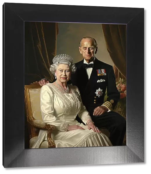 AI IMAGE - Portrait of Queen Elizabeth II and Prince Philip, 2000s, (2023). Creator: Heritage Images