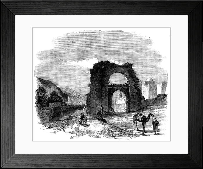 Framed Print : An Excursion from Tunis to Zowan - Roman and Saracen Entrance-Gate to Zowan...1858. Creator: Unknown Framed Print : An Excursion from Tunis to Zowan - Roman and Saracen Entrance-Gate to Zowan...1858. Creator: Unknown