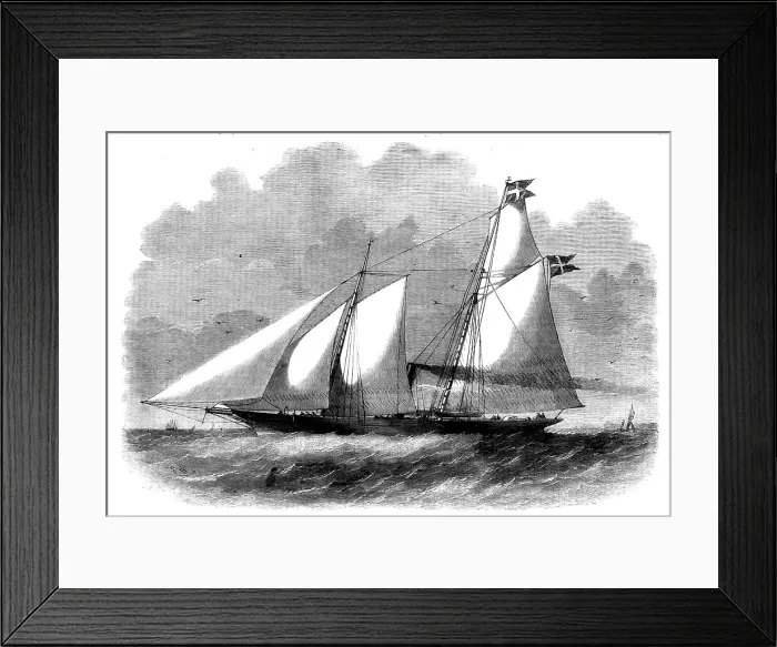 Framed Print : The King of Denmark's New Steam-yacht the Falkin, 1858. Creator: Unknown. The King of Denmark's New Steam-yacht the Falkin, 1858. Creator: Unknown Framed Print : The King of Denmark's New Steam-yacht the Falkin, 1858. Creator: Unknown. The King of Denmark's New Steam-yacht the Falkin, 1858. Creator: Unknown