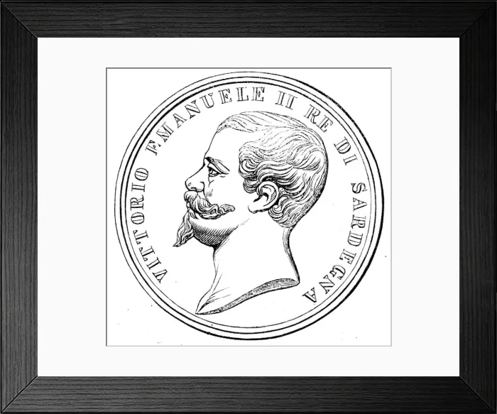Framed Print : Gold Medal presented by the King of Sardinia to Mr. H. Lowman Taylor, 1858. Creator: Unknown Framed Print : Gold Medal presented by the King of Sardinia to Mr. H. Lowman Taylor, 1858. Creator: Unknown