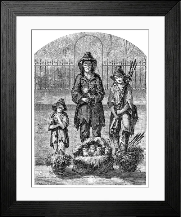 Framed Print : A Sketch in the Streets of London, 1858. Creator: Unknown