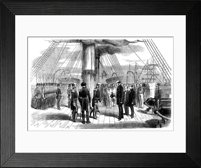 Framed Print : The Embarkation of Prince Alfred on board the Euryalus on Wednesday week, 1858. Creator: Unknown. The Embarkation of Prince Alfred on board the Euryalus on Wednesday week, 1858. Creator: Unknown Framed Print : The Embarkation of Prince Alfred on board the Euryalus on Wednesday week, 1858. Creator: Unknown. The Embarkation of Prince Alfred on board the Euryalus on Wednesday week, 1858. Creator: Unknown